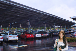 UCR student in a parking lot