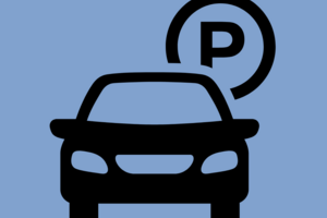car with parking symbol