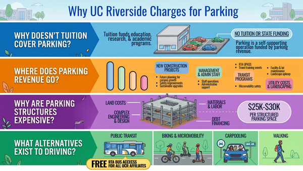 Why UC Riverside Charges for Parking Infographic
